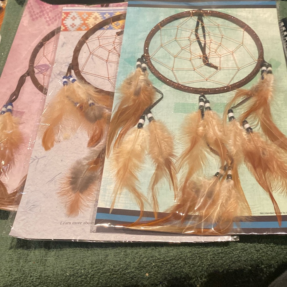 NIP Set of 3 Large Lakota (Sioux) Indian Dream Catchers
